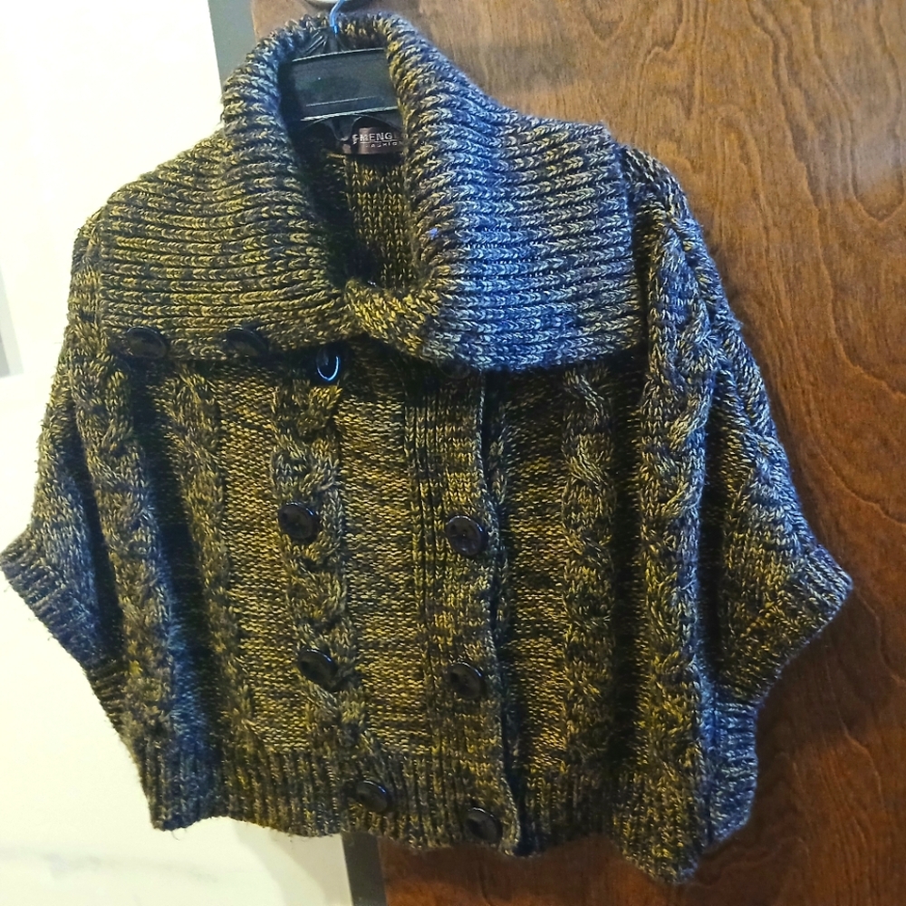 MENGLU cropped short sleeve sweater